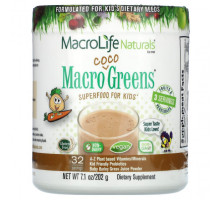 Суперфуды Macrolife Naturals, Macro Coco Greens, суперфуд для детей, 202 г (7,1 унции)