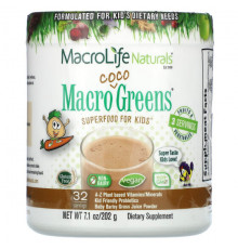 Суперфуды Macrolife Naturals, Macro Coco Greens, суперфуд для детей, 202 г (7,1 унции)