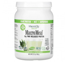 Пребиотики и пробиотики Macrolife Naturals, MacroMeal, протеиновый порошок высшего качества, ваниль, 615 г (21,7 унции)