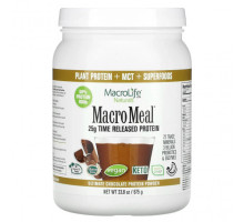 Пребиотики и пробиотики Macrolife Naturals, MacroMeal, протеиновый порошок высшего качества, шоколад, 675 г (23,8 унции)