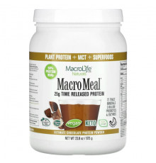 Пребиотики и пробиотики Macrolife Naturals, MacroMeal, протеиновый порошок высшего качества, шоколад, 675 г (23,8 унции)