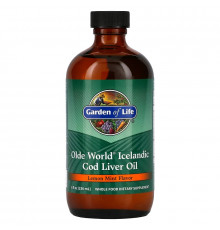 Garden of Life Масло из печени исландской трески Olde World со вкусом лимонной мяты (236 мл)