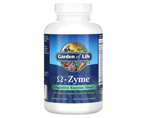 Garden of Life Omega-Zyme Смесь пищеварительных энзимов 180 растительных капсул Garden of Life Omega-Zyme Смесь пищеварительных энзимов 180 растительных капсул