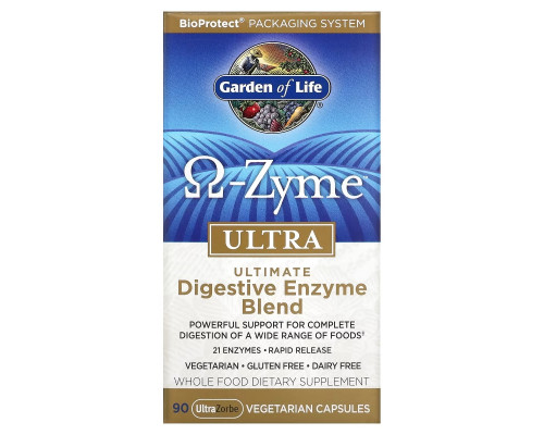 Garden of Life O-Zyme ультра наилучший комплекс пищеварительных ферментов 90 растительных капсул Garden of Life O-Zyme ультра наилучший комплекс пищеварительных ферментов 90 растительных капсул