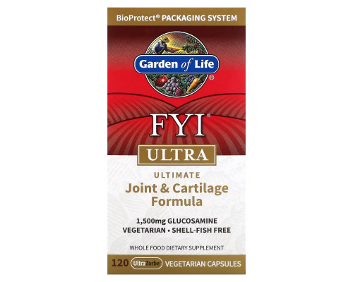 Garden of Life FYI Ultra формула для суставов и хрящей 120 быстроусвояемых капсул в растительной оболочке Garden of Life FYI Ultra формула для суставов и хрящей 120 быстроусвояемых капсул в растительной оболочке