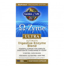 Garden of Life Ω-Zyme Ultra Комплекс пищеварительных ферментов 180 вегетарианских капсул UltraZorbe