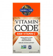 Garden of Life Vitamin Code  витамин С из сырых продуктов 60 веганских капсул
