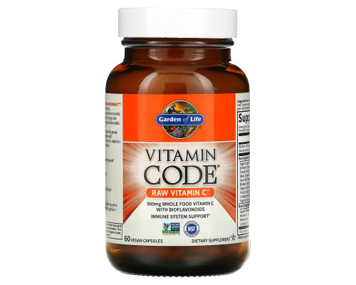Garden of Life Vitamin Code витамин С из сырых продуктов 60 веганских капсул Garden of Life Vitamin Code витамин С из сырых продуктов 60 веганских капсул