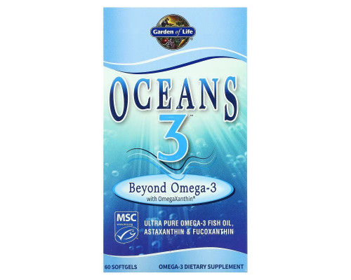 Garden of Life Oceans 3 Beyond Omega-3 с OmegaXanthin 60 капсул Garden of Life Oceans 3 Beyond Omega-3 с OmegaXanthin 60 капсул