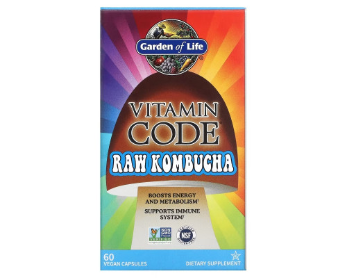 Garden of Life Vitamin Code Сырой комбуча 60 веганских капсул UltraZorbe Garden of Life Vitamin Code Сырой комбуча 60 веганских капсул UltraZorbe