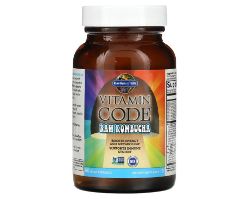 Garden of Life Vitamin Code Сырой комбуча 60 веганских капсул UltraZorbe Garden of Life Vitamin Code Сырой комбуча 60 веганских капсул UltraZorbe