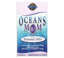 Garden of Life Oceans Mom дородовой DHA со вкусом клубники 30 мягких капсул