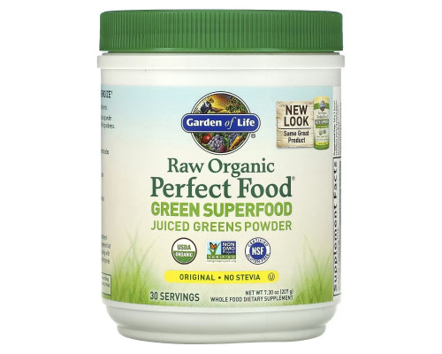 Garden of Life Perfect Food RAW Organic Green Super Food Органический порошкообразный концентрат сока 240 г Garden of Life Perfect Food RAW Organic Green Super Food Органический порошкообразный концентрат сока 240 г