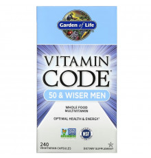 Garden of Life Vitamin Code для мужчин от 50-ти лет и старше 240 растительных капсул UltraZorbe