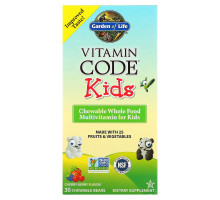 Garden of Life Vitamin Code жевательные цельнопищевые мультивитамины для детей со вкусом вишни 30 жевательных мишек