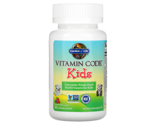 Garden of Life Vitamin Code жевательные цельнопищевые мультивитамины для детей со вкусом вишни 30 жевательных мишек Garden of Life Vitamin Code жевательные цельнопищевые мультивитамины для детей со вкусом вишни 30 жевательных мишек