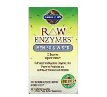 Garden of Life RAW Ферменты для мужчин от 50 и старше 90 вегетарианских капсул