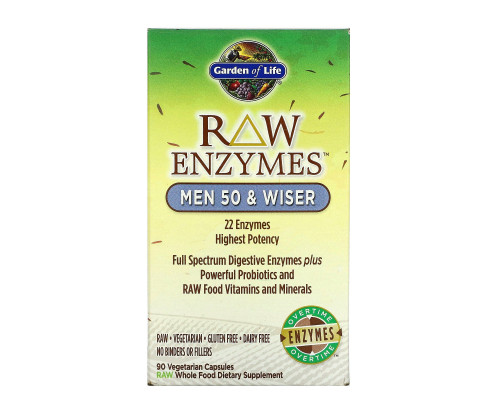 Garden of Life RAW Ферменты для мужчин от 50 и старше 90 вегетарианских капсул Garden of Life RAW Ферменты для мужчин от 50 и старше 90 вегетарианских капсул