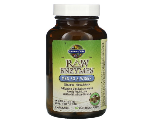 Garden of Life RAW Ферменты для мужчин от 50 и старше 90 вегетарианских капсул Garden of Life RAW Ферменты для мужчин от 50 и старше 90 вегетарианских капсул