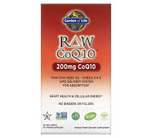 Garden of Life, Коэнзим Q10 из необработанных продуктов, 200 мг, 60 вегетарианских капсул