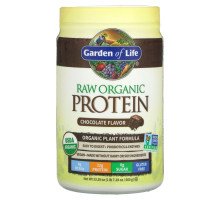Garden of Life, Raw Organic Protein, органическая растительная формула, шоколадный, 664 г