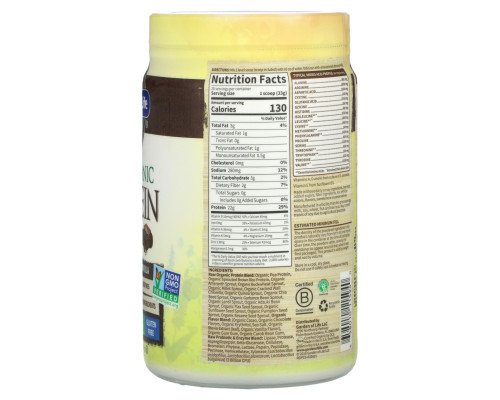 Garden of Life, Raw Organic Protein, органическая растительная формула, шоколадный, 664 г Garden of Life, Raw Organic Protein, органическая растительная формула, шоколадный, 664 г