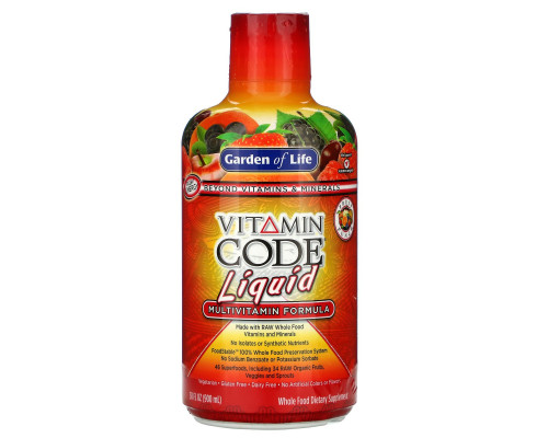 Garden of Life Vitamin Code Жидкий Мультивитаминная формула Вкус фруктовый пунш 30 жидких унции (900 мл) Garden of Life Vitamin Code Жидкий Мультивитаминная формула Вкус фруктовый пунш 30 жидких унции (900 мл)