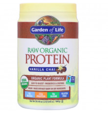 Garden of Life, Сырой белок, натуральный белковый состав, со вкусом ванильного пряного чая, 22 унции (630 г)