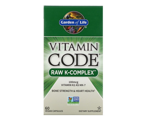 Garden of Life Vitamin Code комплекс необработанных витаминов группы K 60 растительных капул Garden of Life Vitamin Code комплекс необработанных витаминов группы K 60 растительных капул