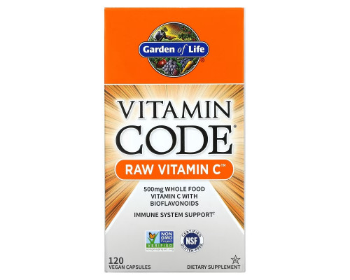Garden of Life Витаминный код сырой витамин C 120 веганских капсул UltraZorbe Garden of Life Витаминный код сырой витамин C 120 веганских капсул UltraZorbe