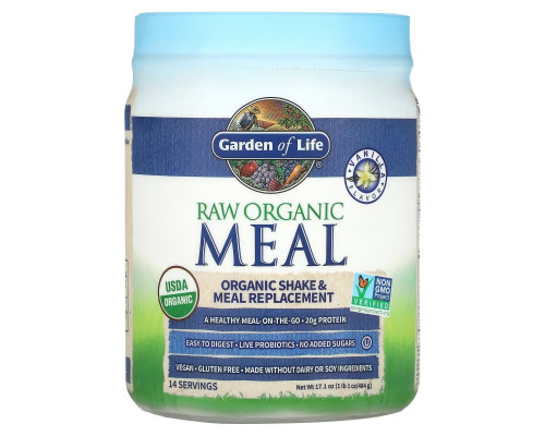 Garden of Life RAW Meal натуральный заменитель пищи или закуски ванильный 1.23 фунтов (558 г) Garden of Life RAW Meal натуральный заменитель пищи или закуски ванильный 1.23 фунтов (558 г)