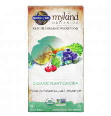 Garden of Life, My Kind Organics, Organic Plant Calcium, 90 Vegan Tablets