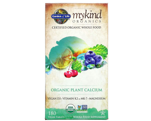 Garden of Life KIND Organics органический растительный кальций 180 веганских таблеток