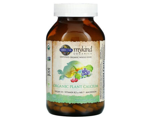 Garden of Life KIND Organics органический растительный кальций 180 веганских таблеток