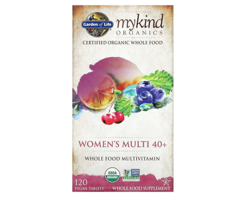 Garden of Life Women's Multi 40+ цельнопищевые мультивитамины 120 веганских таблеток Garden of Life Women's Multi 40+ цельнопищевые мультивитамины 120 веганских таблеток