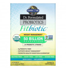 Garden of Life Organic Dr. Formulated Пробиотики Fitbiotic 20 Пакетиков 0.15 унции (4.2 г) каждый