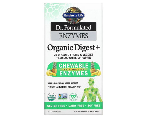 Garden of Life Dr. Formulated Ферменты Органического Дайджеста + Аромат Тропических Фруктов 90 витаминов Garden of Life Dr. Formulated Ферменты Органического Дайджеста + Аромат Тропических Фруктов 90 витаминов