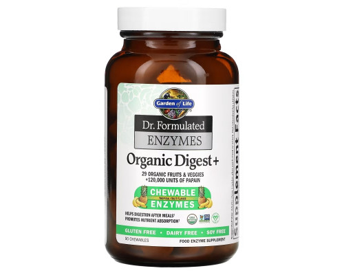 Garden of Life Dr. Formulated Ферменты Органического Дайджеста + Аромат Тропических Фруктов 90 витаминов Garden of Life Dr. Formulated Ферменты Органического Дайджеста + Аромат Тропических Фруктов 90 витаминов