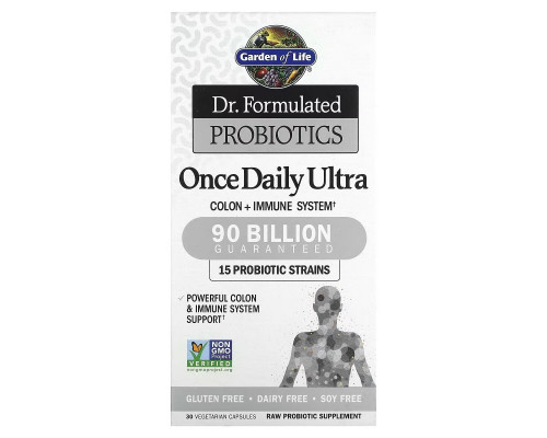 Garden of Life, Dr. Formulated Probiotics, Once Daily Ultra, 90 Billion, 30 Vegetarian Capsules (Ice) Garden of Life, Dr. Formulated Probiotics, Once Daily Ultra, 90 Billion, 30 Vegetarian Capsules (Ice)