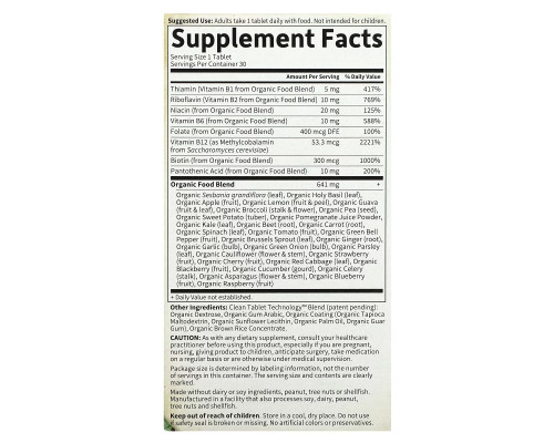 Garden of Life, mykind Organics, B-Complex, 30 Vegan Tablets Garden of Life, mykind Organics, B-Complex, 30 Vegan Tablets