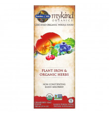 Garden of Life, Mykind Organics, Plant Iron & Organic Herbs, Cranberry-Lime, 8 fl oz (240 ml)