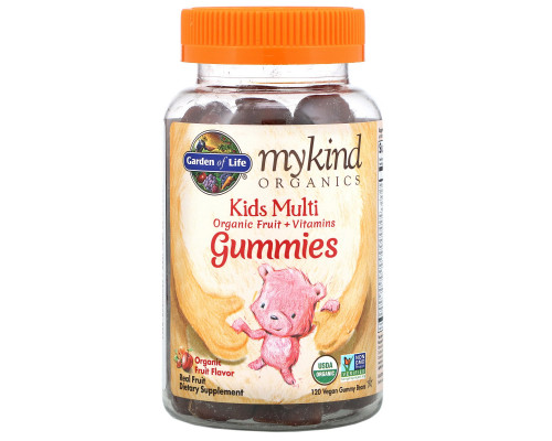 Garden of Life, Mykind Organics, жевательные поливитамины для детей, фруктовый вкус, 120 жевательных мишек Garden of Life, Mykind Organics, жевательные поливитамины для детей, фруктовый вкус, 120 жевательных мишек