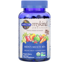 Garden of Life, Mykind Organics, мужской мульти 40+, органические ягоды, 120 жевательных драже
