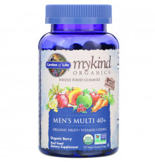 Garden of Life, Mykind Organics, мужской мульти 40+, органические ягоды, 120 жевательных драже