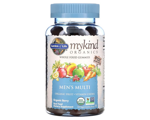 Garden of Life, Mykind Organics, поливитамины для мужчин, органическая ягода, 120 жевательных конфет Garden of Life, Mykind Organics, поливитамины для мужчин, органическая ягода, 120 жевательных конфет