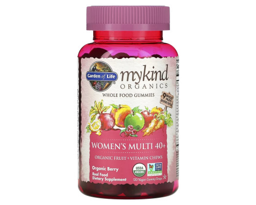 Garden of Life, Mykind Organics, мультивитамин для женщин старше 40 лет, органические ягоды, 120 жевательных конфет Garden of Life, Mykind Organics, мультивитамин для женщин старше 40 лет, органические ягоды, 120 жевательных конфет