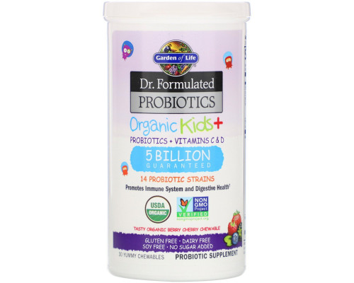 Garden of Life, Dr. Formulated Probiotics Organic Kids+ Shelf Stable, 30 Capsules Garden of Life, Dr. Formulated Probiotics Organic Kids+ Shelf Stable, 30 Capsules