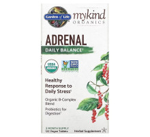 Garden of Life, MyKind Organics, средство для надпочечников, ежедневный баланс, 120 веганских таблеток