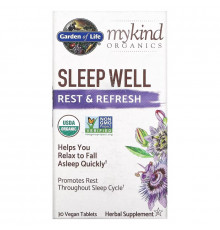 Garden of Life, MyKind Organics, Sleep Well Rest & Refresh, 30 Vegan Tablets