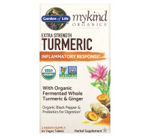 Garden of Life, Garden of Life, MyKind Organics, Extra Strength Turmeric Inflammatory Response, 60 Vegan Tablets